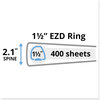 A Picture of product AVE-09400 Avery® Durable View Binder with DuraHinge® and EZD® Rings 3 1.5" Capacity, 11 x 8.5, Black, (9400)