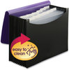 A Picture of product SMD-70862 Smead™ 12-Pocket Poly Expanding File 0.88" Expansion, 12 Sections, Cord/Hook Closure, 1/6-Cut Tabs, Letter Size, Black/Purple