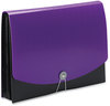 A Picture of product SMD-70862 Smead™ 12-Pocket Poly Expanding File 0.88" Expansion, 12 Sections, Cord/Hook Closure, 1/6-Cut Tabs, Letter Size, Black/Purple