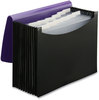 A Picture of product SMD-70862 Smead™ 12-Pocket Poly Expanding File 0.88" Expansion, 12 Sections, Cord/Hook Closure, 1/6-Cut Tabs, Letter Size, Black/Purple