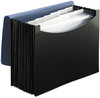 A Picture of product SMD-70863 Smead™ 12-Pocket Poly Expanding File 0.88" Expansion, 12 Sections, Cord/Hook Closure, 1/6-Cut Tabs, Letter Size, Black/Blue