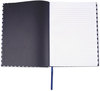 A Picture of product UNV-66351 Universal® Casebound Hardcover 1-Subject Notebook, Wide/Legal Rule. Dark Blue/White Cover. 10.25 X 7.63 in. sheets. 150 pages/notebook.