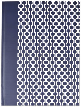 Universal® Casebound Hardcover 1-Subject Notebook, Wide/Legal Rule. Dark Blue/White Cover. 10.25 X 7.63 in. sheets. 150 pages/notebook.