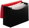 A Picture of product SMD-70866 Smead™ 12-Pocket Poly Expanding File 0.88" Expansion, 12 Sections, Cord/Hook Closure, 1/6-Cut Tabs, Letter Size, Black/Red