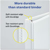 A Picture of product AVE-09501 Avery® Durable View Binder with DuraHinge® and EZD® Rings 3 2" Capacity, 11 x 8.5, White, (9501)