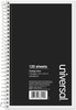 A Picture of product UNV-66410 Universal® Wirebound Notebook 3-Subject, Medium/College Rule, Black Cover, (120) 9.5 x 6 Sheets