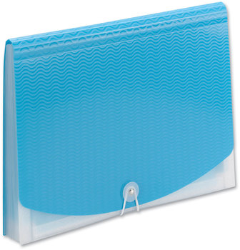 Smead™ Poly Expanding Folders 12 Sections, Cord/Hook Closure, 1/6-Cut Tabs, Letter Size, Teal/Clear