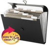 A Picture of product SMD-70901 Smead™ Step Index Organizer 12 Sections, Cord/Hook Closure, 1/6-Cut Tabs, Letter Size, Black