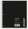 A Picture of product UNV-66630 Universal® Wirebound Notebook 1-Subject, Quadrille Rule (4 sq/in), Black Cover, (70) 10.5 x 8 Sheets