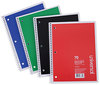 A Picture of product UNV-66634 Universal® Wirebound Notebook 1-Subject, Quadrille Rule (4 sq/in), Assorted Cover Colors, (70) 10.5 x 8 Sheets, 4/Pack