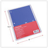 A Picture of product UNV-66634 Universal® Wirebound Notebook 1-Subject, Quadrille Rule (4 sq/in), Assorted Cover Colors, (70) 10.5 x 8 Sheets, 4/Pack