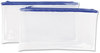 A Picture of product UNV-69025 Universal® Zippered Wallets/Cases Transparent Plastic, 11 x 6, Clear/Blue, 2/Pack