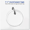 A Picture of product AVE-11025 Avery® Key Tags with Split Ring 1.25" dia, White, 50/Pack