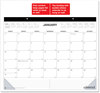 A Picture of product UNV-71002 Universal® Desk Pad Calendar, 22 x 17, White Sheets, Black Binding, Clear Corners, 12-Month (Jan to Dec): 2025