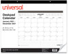 A Picture of product UNV-71002 Universal Desk Pad Calendar 22 x 17, White/Black Sheets, Black Binding, Clear Corners, 12-Month (Jan to Dec): 2024