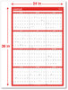 A Picture of product UNV-71004 Universal® Erasable Wall Calendar 24 x 36, White/Red Sheets, 12-Month (Jan to Dec): 2024