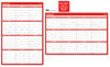 A Picture of product UNV-71004 Universal® Erasable Wall Calendar 24 x 36, White/Red Sheets, 12-Month (Jan to Dec): 2024