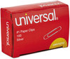 A Picture of product UNV-72210 Universal® Paper Clips #1, Smooth, Silver, 100 Clips/Box, 10 Boxes/Pack, 12 Packs/Carton