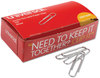 A Picture of product UNV-72240 Universal® Paper Clips Jumbo, Nonskid, Silver, 100 Clips/Box, 10 Boxes/Pack