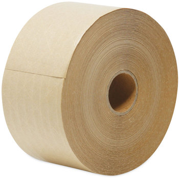 United Facility Supply Gummed Kraft Sealing Tape Glass-Fiber Reinforced 3" Core, x 375 ft, Brown, 8/Carton