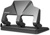 A Picture of product UNV-74325 Universal® Deluxe Power Assist Three-Hole Punch 30-Sheet 7 mm Holes, Black