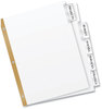 A Picture of product AVE-11122 Avery® Insertable Big Tab™ Dividers 5-Tab, Double-Sided Gold Edge Reinforcing, 11 x 8.5, White, Clear Tabs, 1 Set