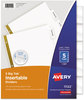 A Picture of product AVE-11122 Avery® Insertable Big Tab™ Dividers 5-Tab, Double-Sided Gold Edge Reinforcing, 11 x 8.5, White, Clear Tabs, 1 Set