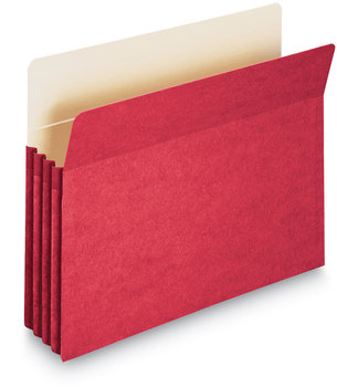 Smead™ Colored File Pockets 3.5" Expansion, Letter Size, Red