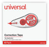 A Picture of product UNV-75606 Universal® Correction Tape Dispenser Non-Refillable, White Applicator, 0.2" x 315", 6/Pack