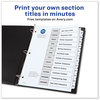 A Picture of product AVE-11126 Avery® Customizable Table of Contents Ready Index® Black & White Dividers with Printable Section Titles TOC and 12-Tab, Jan. to Dec., 11 x 8.5, 1 Set