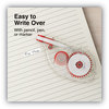 A Picture of product UNV-75610 Universal® Side-Application Correction Tape Transparent Red Applicator, 0.2" x 393", 6/Pack
