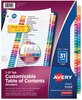 A Picture of product AVE-11129 Avery® Customizable Table of Contents Ready Index® Multicolor Dividers with Printable Section Titles TOC Tab 31-Tab, 1 to 31, 11 x 8.5, White, Traditional Color Tabs, Set