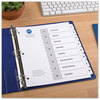 A Picture of product AVE-11132 Avery® Customizable Table of Contents Ready Index® Black & White Dividers with Printable Section Titles TOC and 8-Tab, 1 to 8, 11 x 8.5, Set