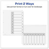 A Picture of product AVE-11132 Avery® Customizable Table of Contents Ready Index® Black & White Dividers with Printable Section Titles TOC and 8-Tab, 1 to 8, 11 x 8.5, Set