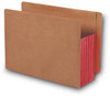 A Picture of product SMD-73696 Smead™ Redrope Drop-Front End Tab File Pockets with Fully Lined Colored Gussets 6.5" High 5.25" Expansion, Letter Size, Redrope/Red, 10/Box