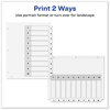 A Picture of product AVE-11134 Avery® Customizable Table of Contents Ready Index® Black & White Dividers with Printable Section Titles TOC and 10-Tab, 1 to 10, 11 x 8.5, Set