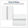 A Picture of product AVE-11140 Avery® Customizable Table of Contents Ready Index® Black & White Dividers with Printable Section Titles TOC and 12-Tab, 1 to 12, 11 x 8.5, Set