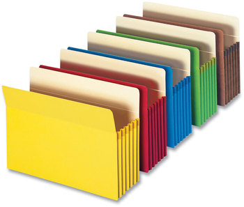 Smead™ Colored File Pockets 5.25" Expansion, Letter Size, Assorted Colors, 5/Box