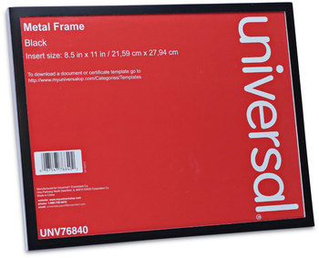 Universal® Metal Photo Frame Aluminum, 8.5 x 11, Black