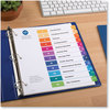 A Picture of product AVE-11141 Avery® Customizable Table of Contents Ready Index® Multicolor Dividers with Printable Section Titles TOC Tab 12-Tab, 1 to 12, 11 x 8.5, White, Traditional Color Tabs, Set