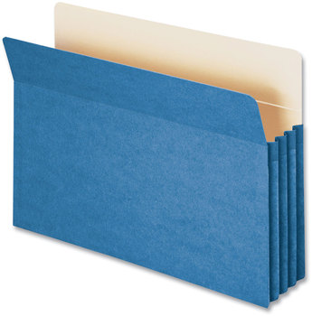 Smead™ Colored File Pockets 3.5" Expansion, Legal Size, Blue