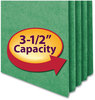 A Picture of product SMD-74226 Smead™ Colored File Pockets 3.5" Expansion, Legal Size, Green