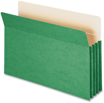 Smead™ Colored File Pockets 3.5" Expansion, Legal Size, Green