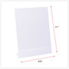 A Picture of product UNV-76852 Universal® Clear L-Style Freestanding Frame 8.5 x 11 Insert, 3/Pack