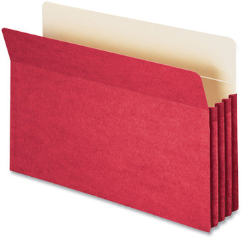 Smead™ Colored File Pockets 3.5" Expansion, Legal Size, Red