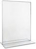 A Picture of product UNV-76864 Universal® Clear 2-Sided T-Style Freestanding Frame 8.5 x 11, 2/Pack