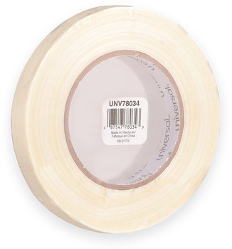 Universal® 190# Medium Grade Filament Tape 3" Core, 18 mm x 54.8 m, Clear