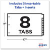 A Picture of product AVE-11179 Avery® Insertable Big Tab™ 11" x 17" Plastic Dividers 8-Tab, 11 17, Green, 1 Set