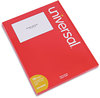 A Picture of product UNV-80206 Universal® White Labels Inkjet/Laser Printers, 5.5 x 8.5, 2/Sheet, 100 Sheets/Pack