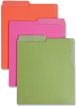 Smead™ Organized Up® Heavyweight Vertical File Folders 1/2-Cut Tabs, Letter Size, Assorted: Fuchsia/Orange/Peridot Green, 6/Pack